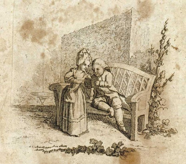 Kinder lesen. Kupferstich von 1778. (Bibliothek für Bildungsgeschichtliche Forschung)